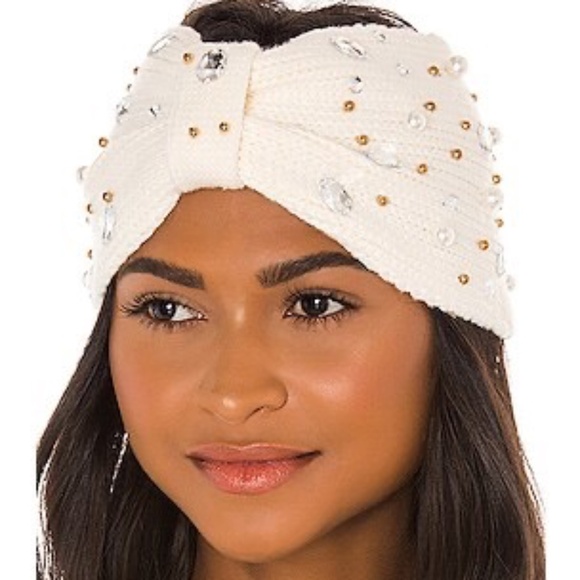 NWT Lele Sadoughi Pearl and Crystal Knotted Ear Warmer - Picture 8 of 8